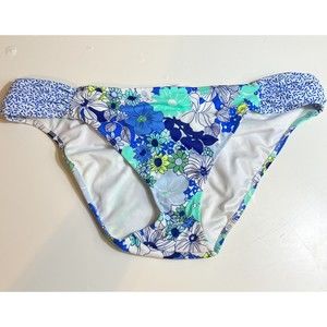 NWOT Victoria’s Secret Large Blue Floral Bikini Bottoms